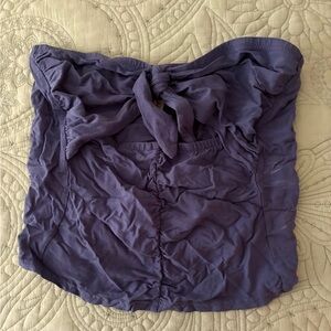 Free People Periwinkle Blue Strapless Cutout Top